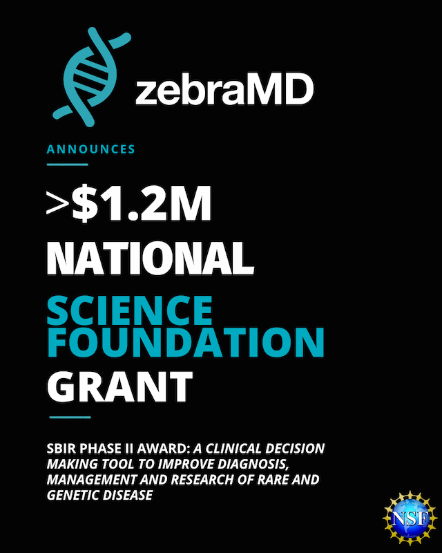 zebraMD receives a >$1.2M NSF SBIR Phase II award